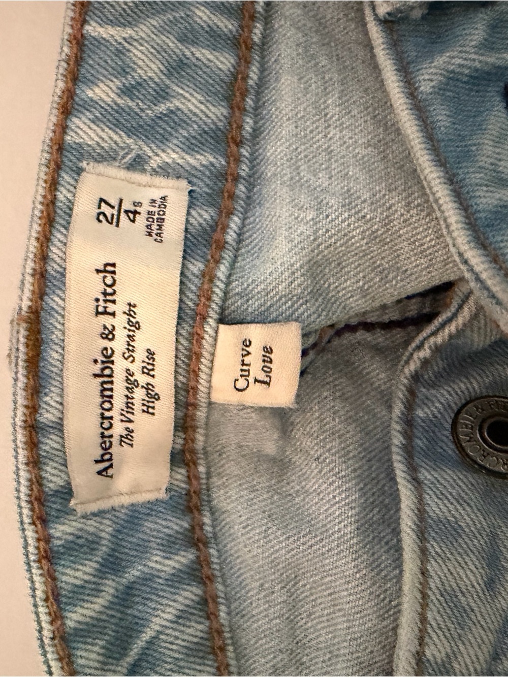 Abercrombie & Fitch Light Blue High-Rise Vintage Straight Jeans
